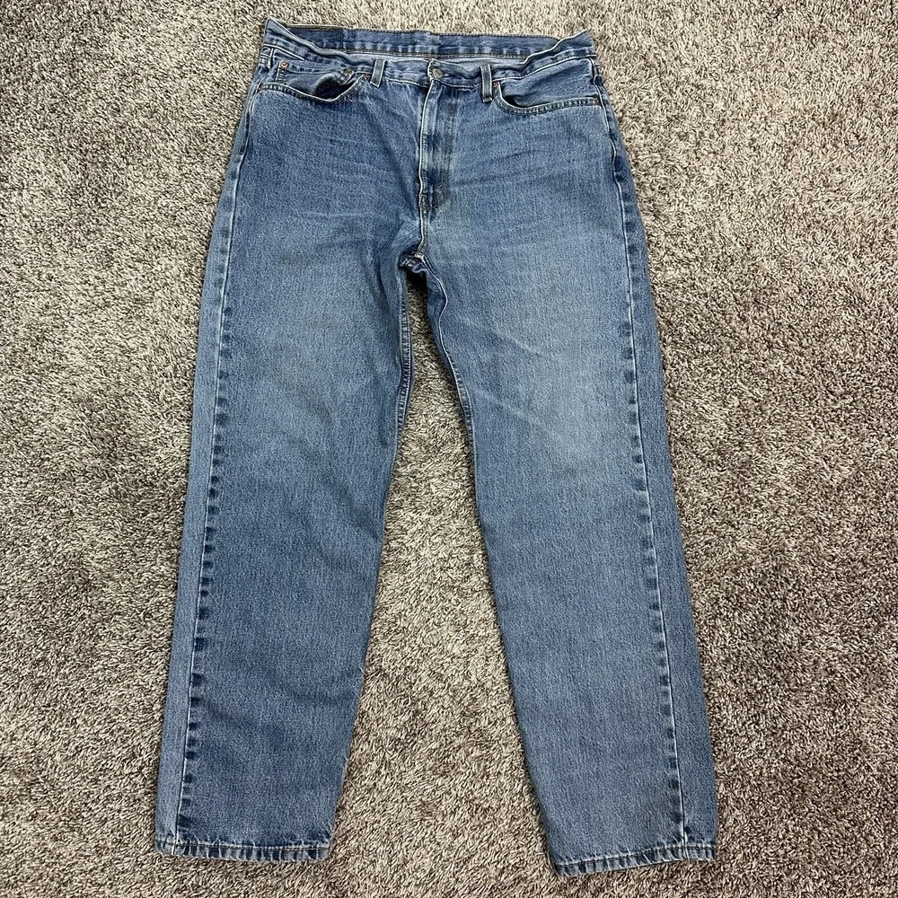 Levis 550 Mens Jeans 36 X 34 Blue Denim Straight Grunge Workwear Faded